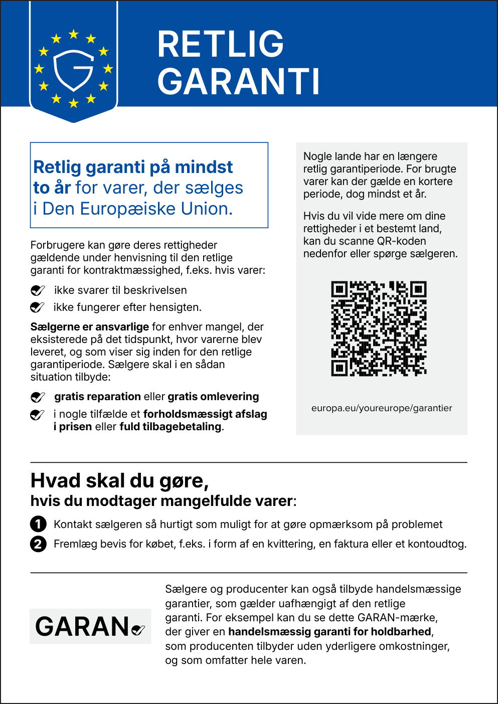 EU legal guarantee notice